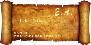 Erlitz Antal névjegykártya